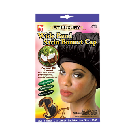 BEAUTY TOWN WIDE BAND SATIN BONNET CAP