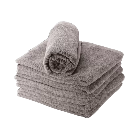 SERVIETTE EPONGE MARRON 100% COTON x6 (50x90CM)