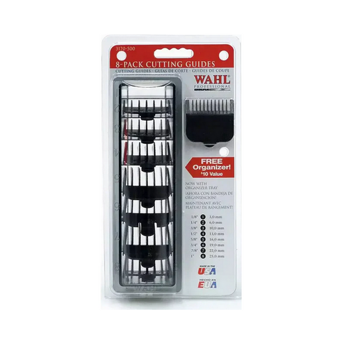 WAHL PREMIUM CONTRE-PEIGNES 1-8 PLASTIQUE AVEC SOCLE x 8 NOIR